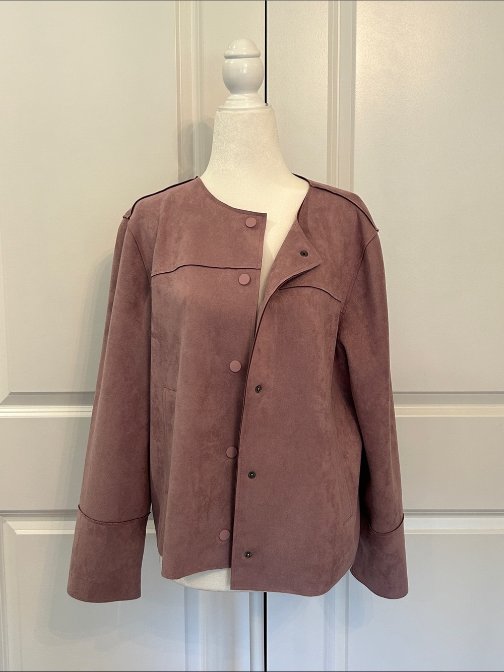 Chico's Scuba Suede Jacket in Violet Ice